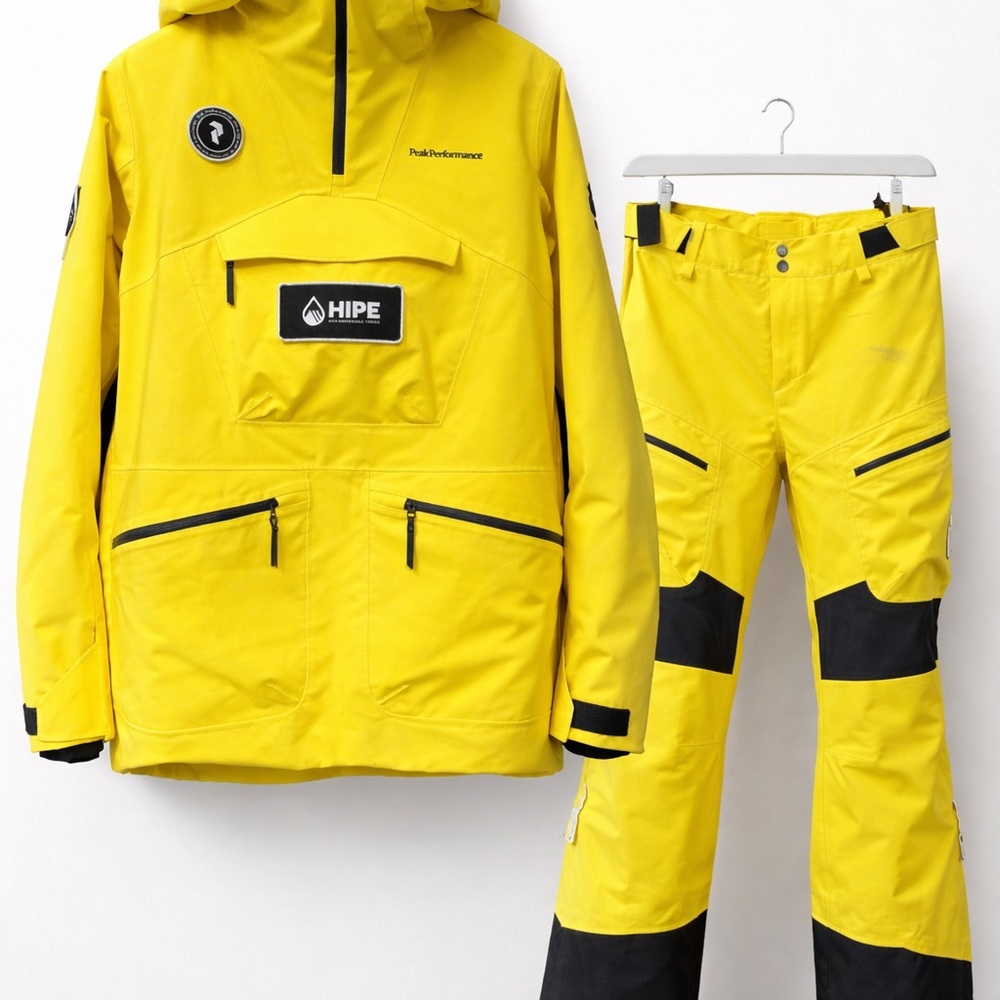 Peak Performance Yellow & Black Ski Jacket and Pants Set